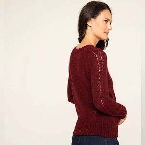 NWT Pacas Crewneck Sweater Alpaca Knit Wool Bordeaux Melange M